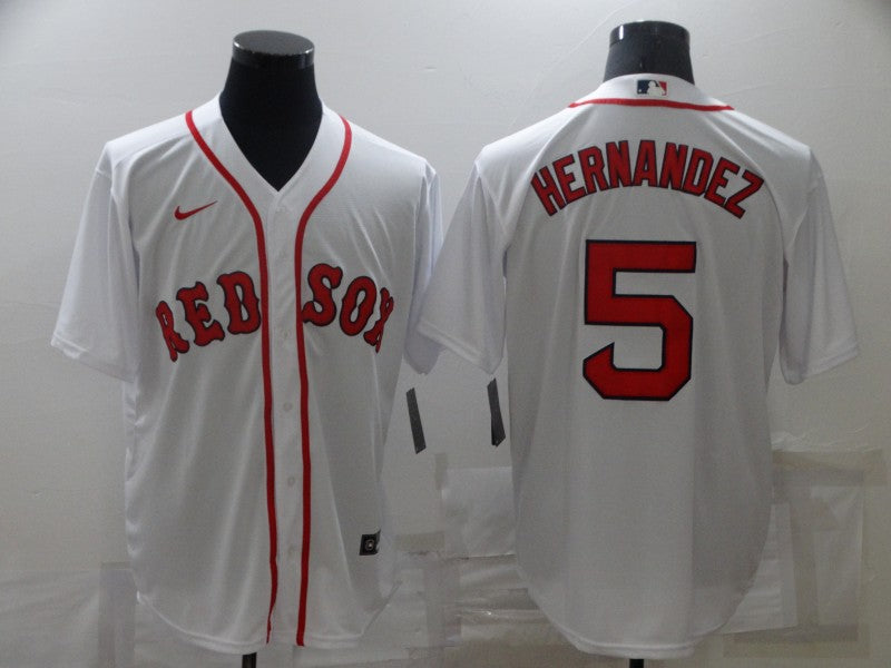 Men's Boston Red Sox Enrique Hernandez #5 White Baseball Jersey